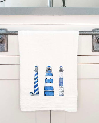 Blue Lighthouses - Cotton Tea Towel