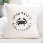 Crab w/ City and State - Square Canvas Pillow