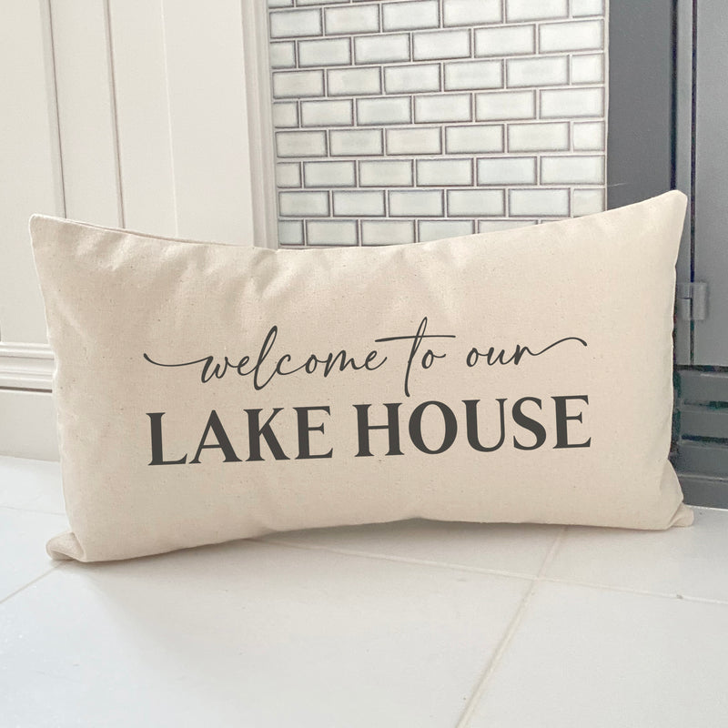 Welcome to our Lakehouse - Rectangular Canvas Pillow