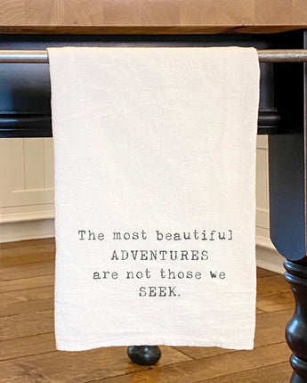 Beautiful Adventures (Quote) - Cotton Tea Towel