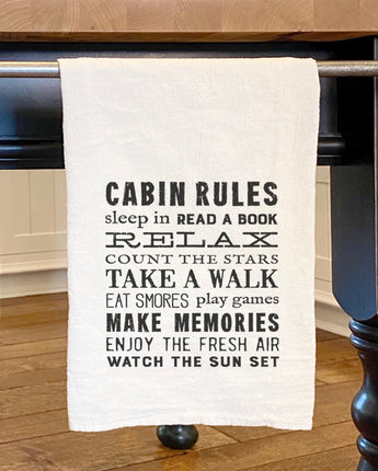 Cabin Rules - Cotton Tea Towel